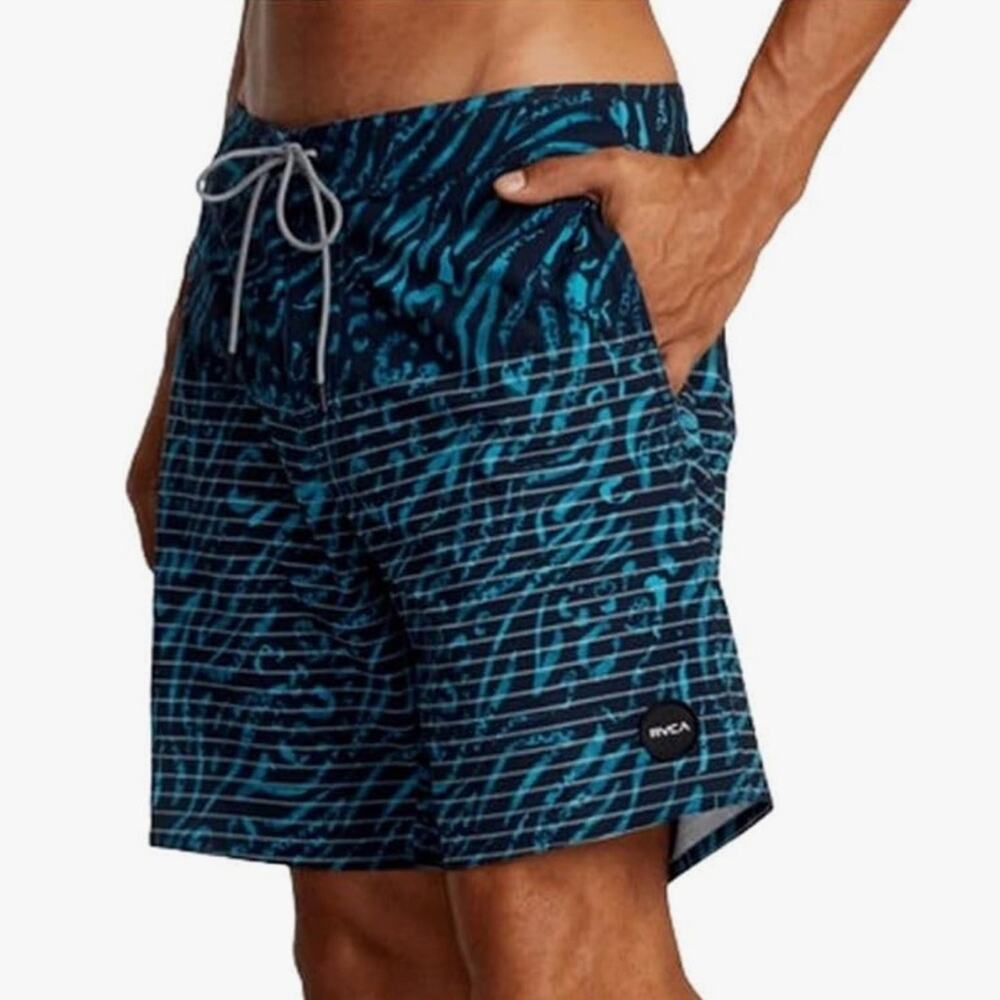 NWT RVCA Curren Caples 18” Board Shorts Navy Marine Size 36